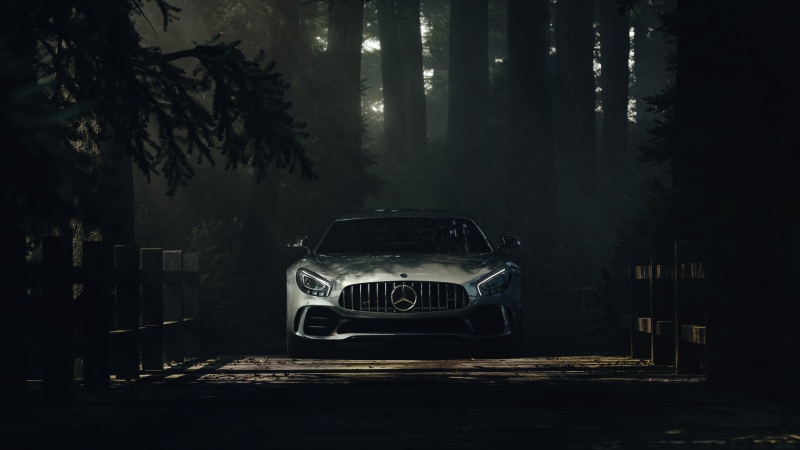 shadow, car, 4K, Mercedes-Benz S Class, forest