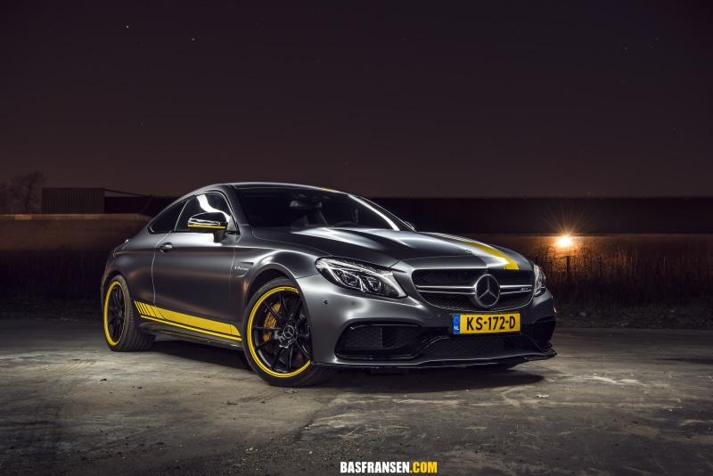 silver, benz, parked, ground, HD, concrete, coupe, mercedes, yellow, 2K, Mercedes-AMG C63 S Coupe Edition