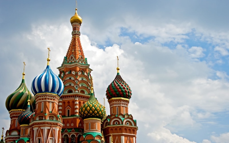 cathedral, architecture, building exterior, sky, s, Russia, Moscow, travel destinations, dome, basil, spire, travel, religion, building, the past, clouds