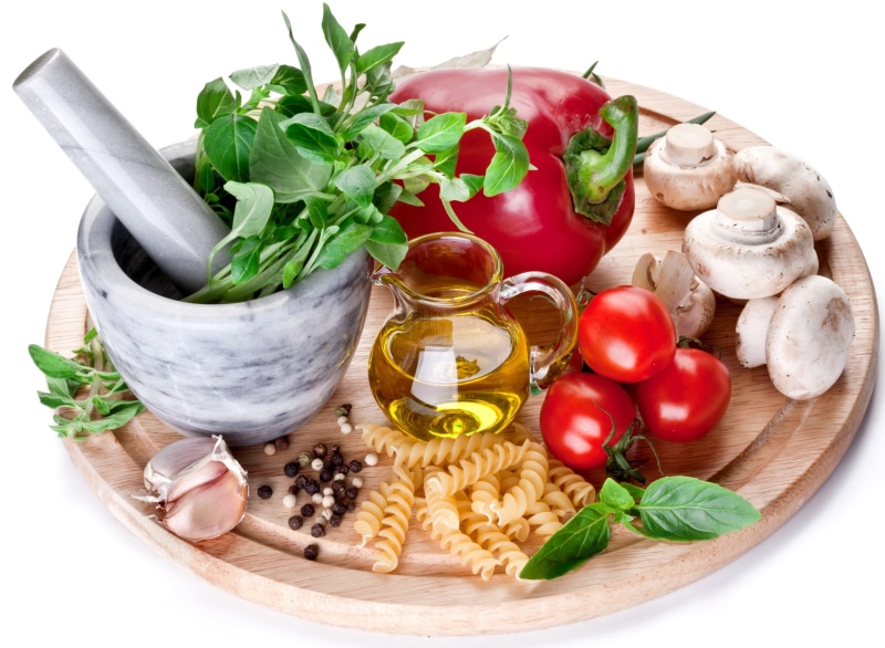 dinner, ingredient, fruit, bowl, leaf, healthy Eating, basil, food And Drink, no people, pepper - Vegetable, freshness, garlic, recipe, italian food, cooking