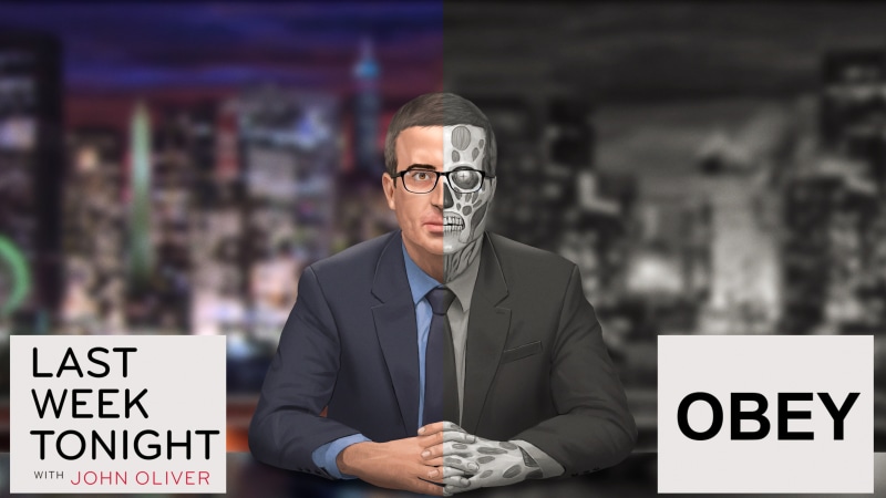 portrait, message, business, business person, males, adult, 4K, text, focus on foreground, John Oliver, one person, digital composite, suit, The Great Awakening