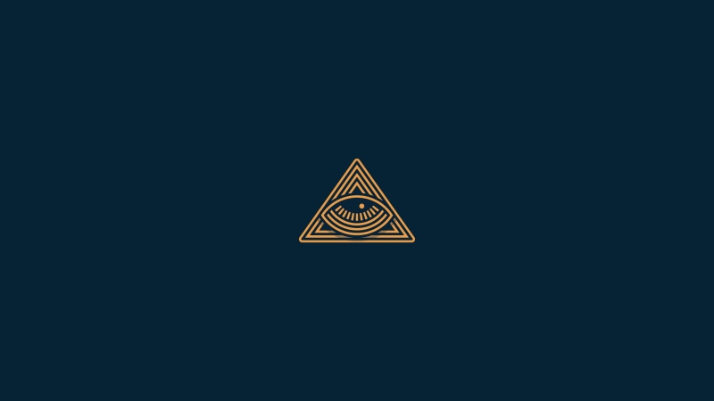 The all seeing eye, Graphic Design, pyramid, 2K, Illuminati, Blue Background