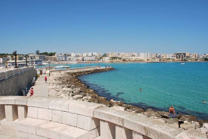 puglia, outdoors, day, in salento, sunlight, travel destinations, architecture, incidental people, clear sky, 4K, promenade, transportation, sunny, adriatic sea