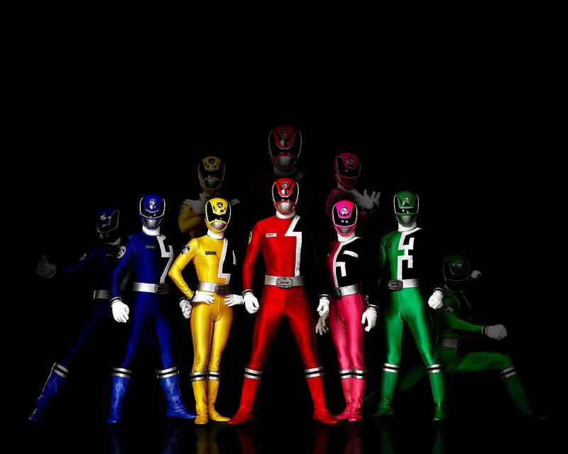 men, power, robot, copy space, red, figurine, TV Show, 720P, indoors, human representation, Power Rangers, toy Soldier, plastic, black Color, editorial
