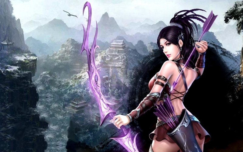 3d and abstract, arrow, beautiful, archer, girl, 1080P, warrior