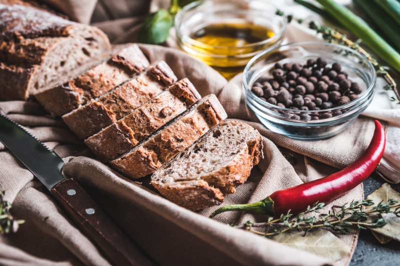 healthy eating, morning, no people, table, baked, bakery, country, slice, homemade, cutting board, freshness, healthy, hungry, bread, ingredient, still life