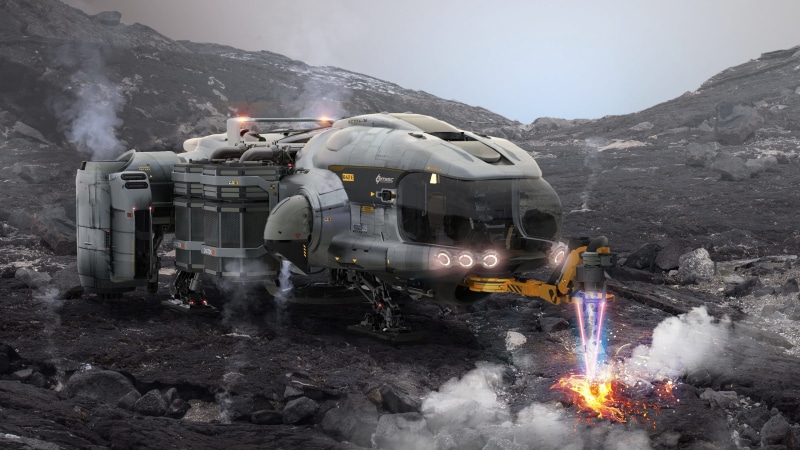 lazer, machinery, no people, transportation, accidents and disasters, nature, rescue, 4K, outdoors, smoke - physical structure, Star Citizen, spaceship