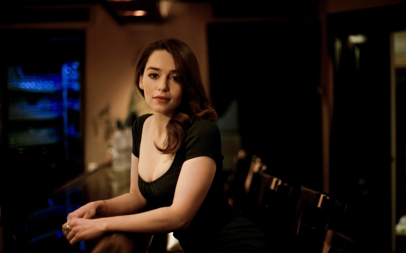 sleeve, scoop, black, Emilia, Clarke, 2K, short, s, neck, women, shirt