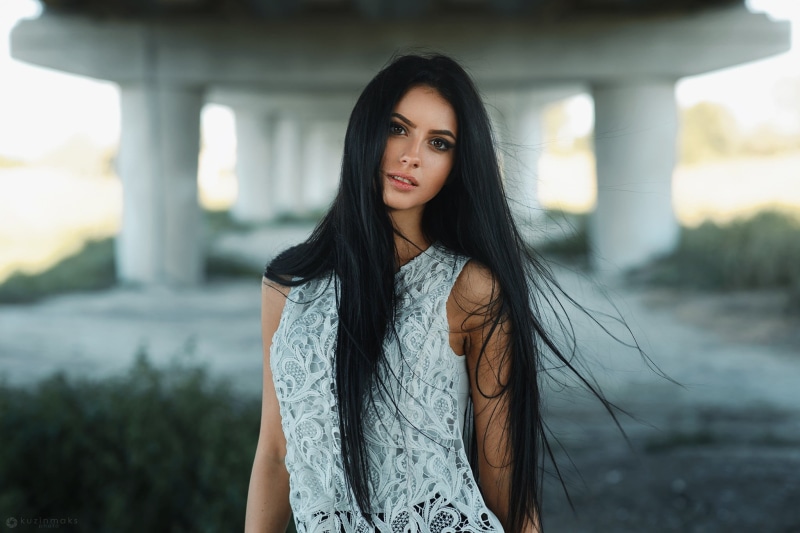 s, hairstyle, Darina, scoop, sleeveless, neck, long hair, white, hair, waist up, 1080P, fashion, young women, beauty, leisure activity, top, portrait
