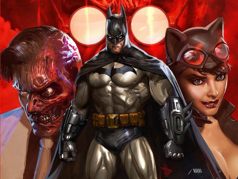 portrait, mask, human representation, security, Hugo Strange, fun, clothing, male likeness, looking at camera, Batman, front view, celebration