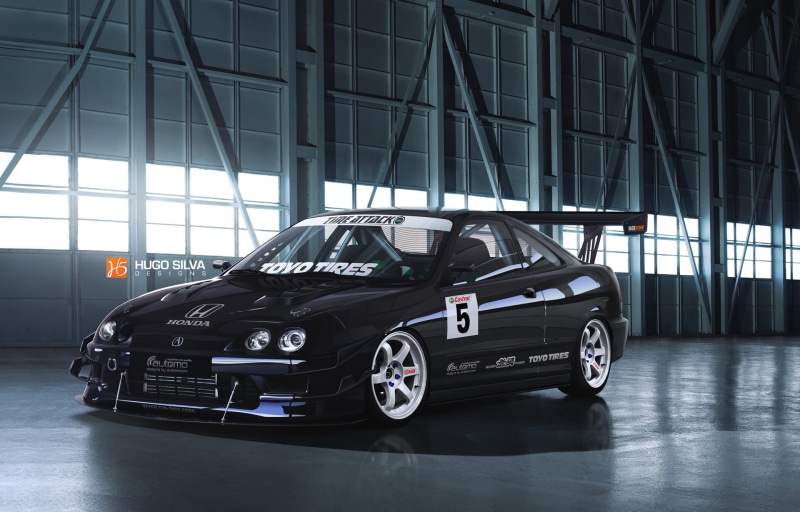 Hugo Silva, Black, Integra, Acura, photoshop, 1080P