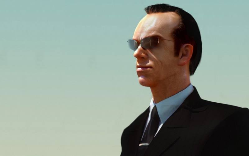 white Collar Worker, smiling, looking, businessman, men, studio shot, one Man Only, one Person, contemplation, matrix, time Of Day, image Technique, Agent Smith