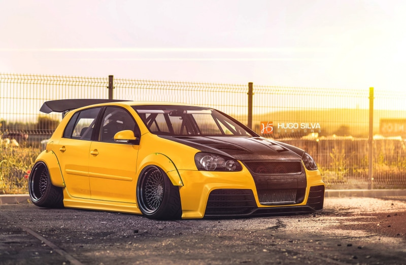 yellow, Volkswagen, 1080P, mk5, Hugo Silva, Golf