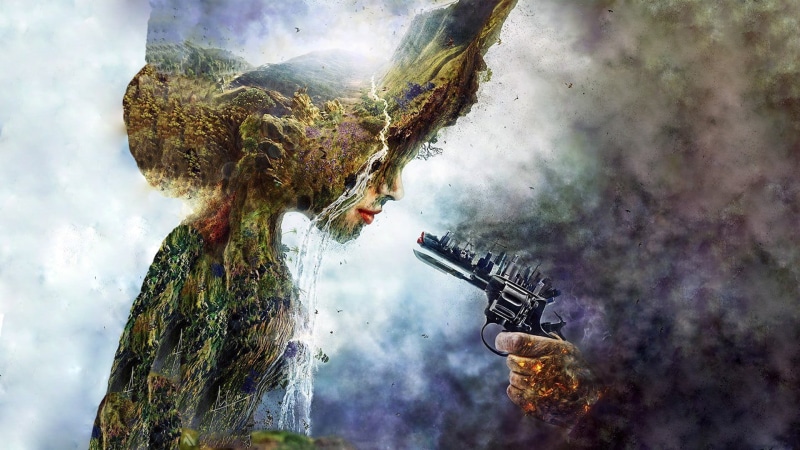 face, architecture, industrial, sky, digital composite, communication, hands, sign, earth, 1080P, nature, warning sign, day, aggression, water, illustration