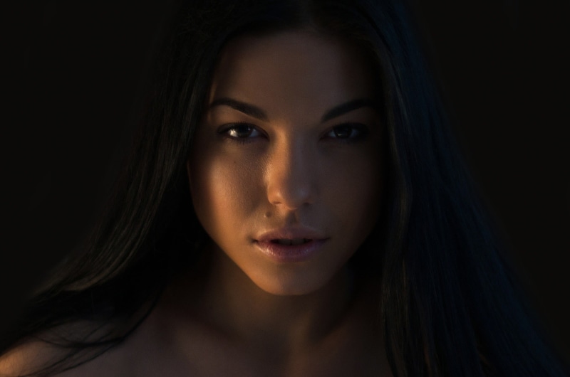 1080P, face, Marina Shimkovich, portrait, women, simple background