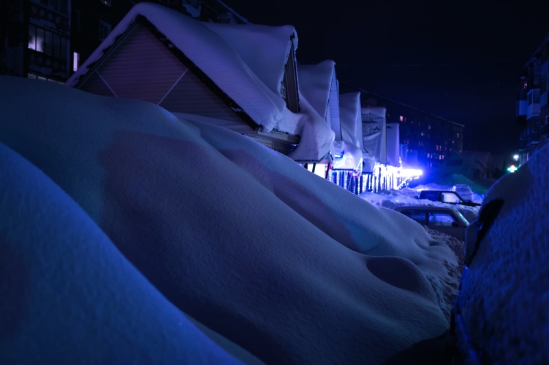 machine, snow, winter, Anton Pechkurov, home, 1080P, the snow, night