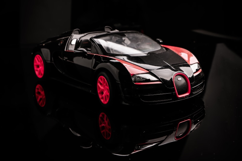 luxury, land vehicle, motor vehicle, racecar, bugatti, super, black, reflection, no people, motorsport, model, competition, close-up, sports car, studio shot