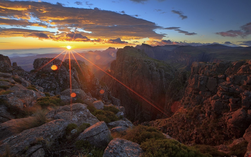  dark, canyon, red, rays, african, south, cloud, sunset, 1080P, hd, rock