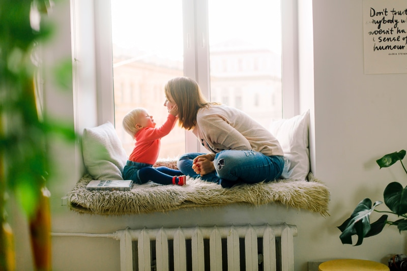 adult, indoors, lifestyles, 5K, home, offspring, mom, mum, touch, furniture, mother, males, baby, interior design, bonding, family, positive emotion, childhood