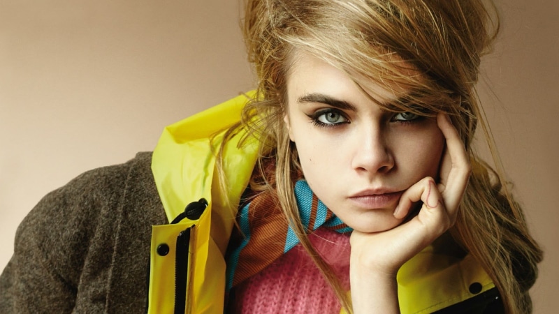 hairstyle, yellow, blond hair, women, beauty, portrait, looking at camera, Cara Delevingne, one person, front view, young women, clothing, 1080P, beautiful woman