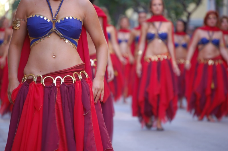 skirts, performance, carnival - celebration event, dancing, costume, belly dancing, blue, Moors And Christians, clothing, fashion, dance, top, dancers