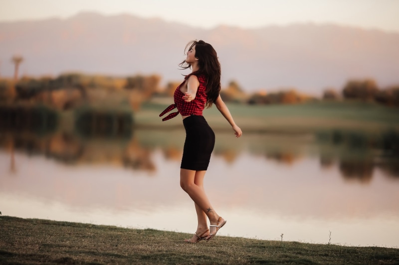 human arm, 1080P, young women, outdoors, standing, David Olkarny, hairstyle, leisure activity, real people, model, skirt, water, full length, beautiful woman