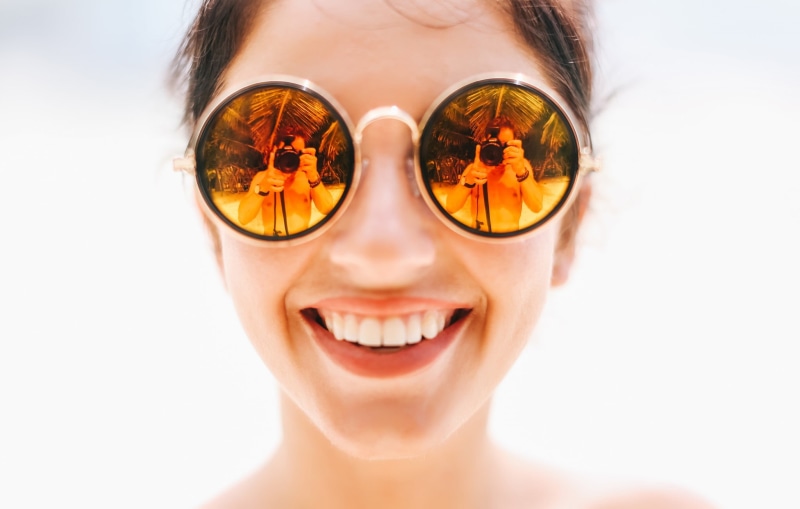 women with glasses, portrait, emotion, women, model, simple background, happiness, sunglasses, beautiful woman, glasses, human face, human body part, David Olkarny