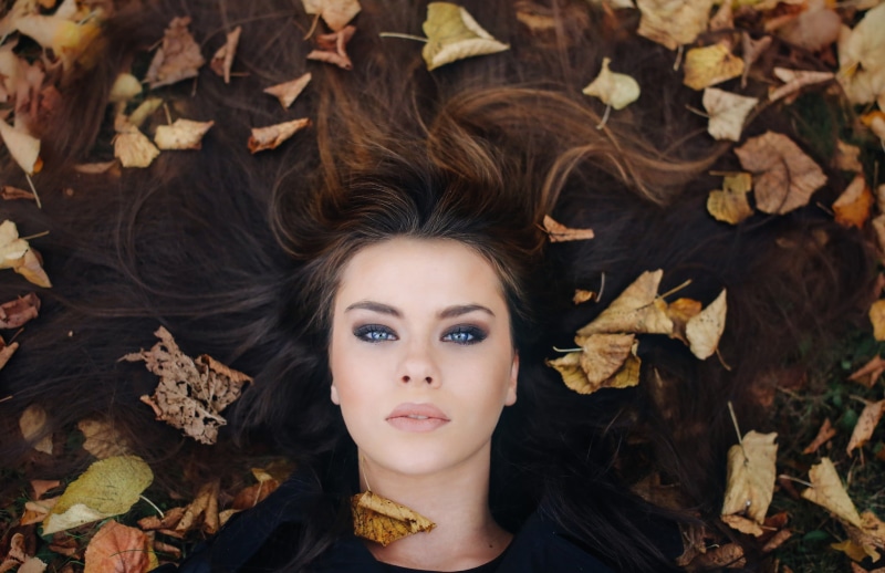 portrait, leaves, 1080P, face, David Olkarny, Tiziana Di Garbo, women