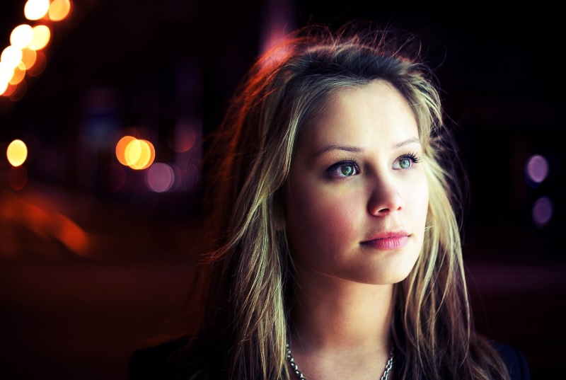 women outdoors, face, 720P, David Olkarny, blonde, blurred, women