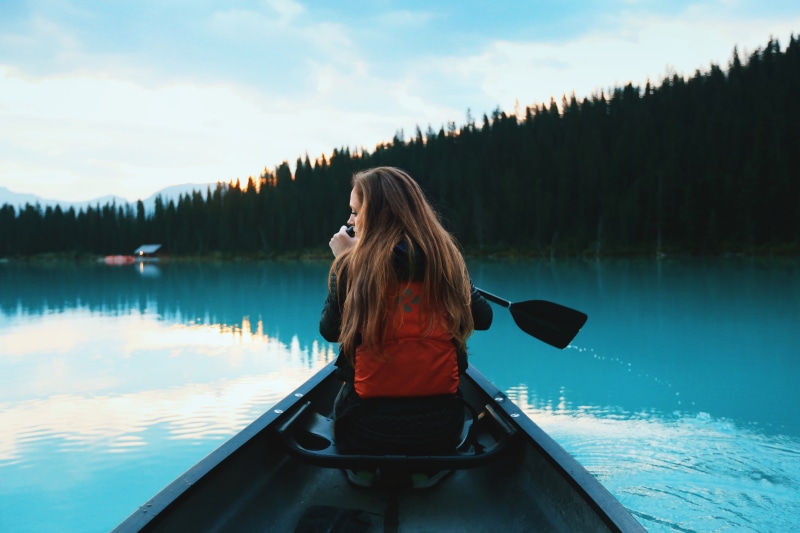 hair, females, beauty In Nature, young Adult, caucasian Ethnicity, paddling, forest, one woman only, one Person, girl, outdoors, hairstyle, riding, nature