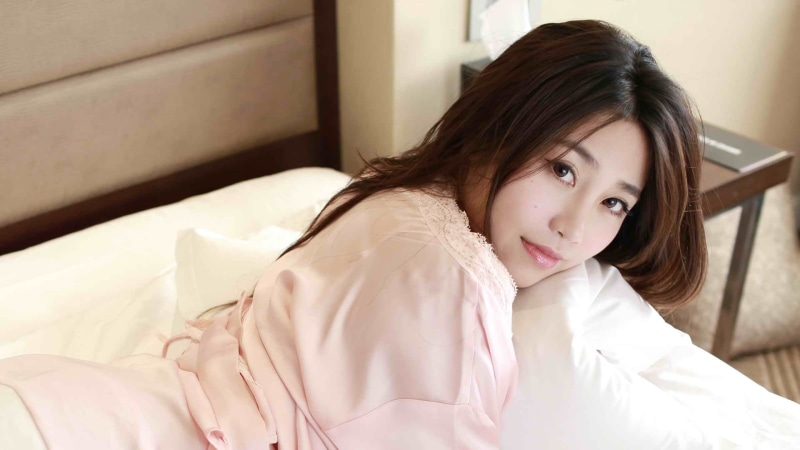Asian, beautiful woman, beauty, sitting, contemplation, brunette, hair, bed, photography, furniture, bedroom, hairstyle, long hair, portrait, looking, women