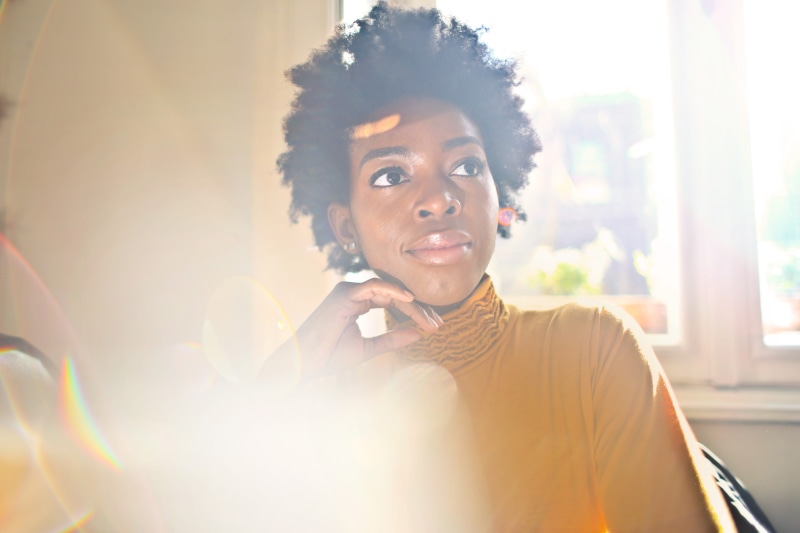 Lady, hairstyle, Face, Young, window, day light, technology, front view, yellow, women, 25-30 year old, calm, woman, posing, Curly Hair, young adult, pierced ears