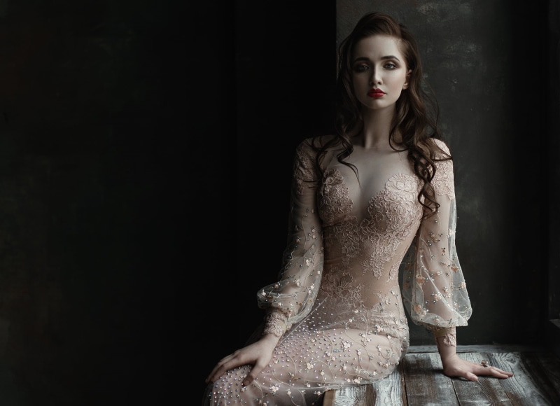 Elina, Elina Cooley, decoration, beautiful people, young adult, beautiful woman, light, fashion, lips, brunette, s, long hair, Tatiana Mertsalova, portrait