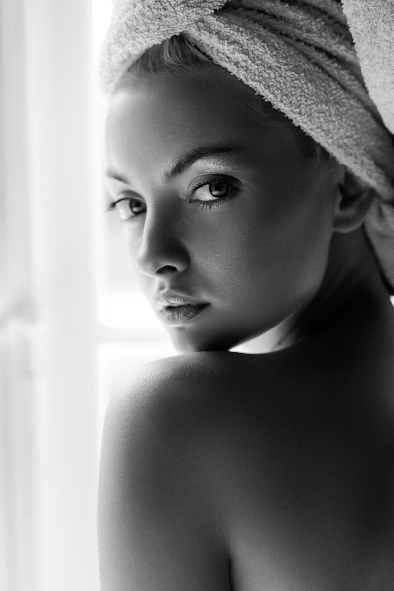 1080P, women, Wojtek Polaczkiewicz, portrait, monochrome
