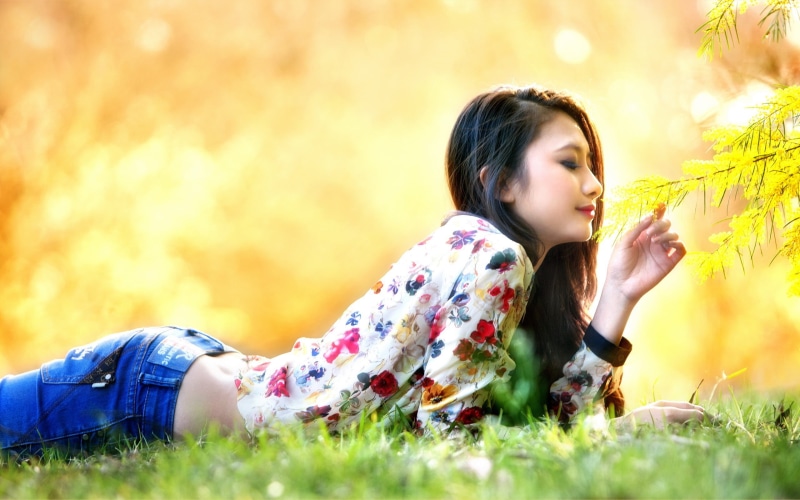 human Face, outdoors, adult, springtime, s, day, childhood, depth of field, summer, grass, blouses, trees, healthy Lifestyle, leaves, enjoyment, relaxation