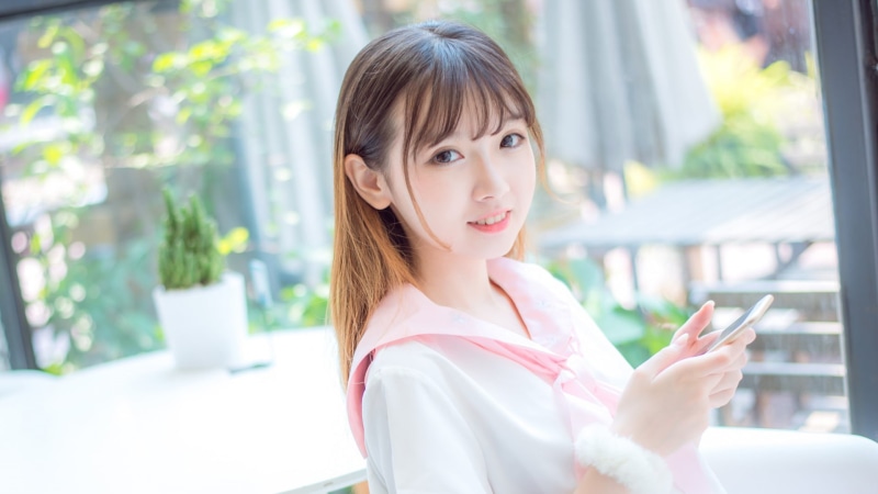 headshot, mobile phone, one person, 1080P, happiness, technology, hair, Asian, young women, beautiful woman, model, adult, hairstyle, photography, connection