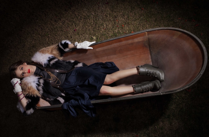 one animal, alexandra daddario 4k best  hd, relaxation, looking at camera, mammal, indoors, pet owner, lying down, high angle view, domestic animals, 4K