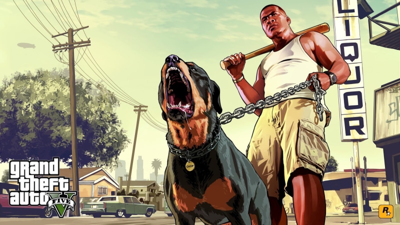 digital, day, grand, Rockstar Games, domestic, men, outdoors, canine, 1080P, leisure activity, sky, real people, Rottweiler, video game characters, three quarter length