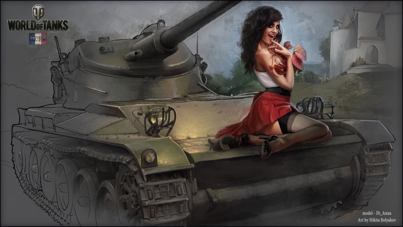 1080P, adult, tanks, Wargaming.Net, holding, technology, front view, World of Tanks, indoors, full length, army, tank, young women, one Person, lifestyles