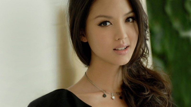 dark eyes, looking at viewer, brunette, 720P, face, Zhang Zi Lin, model, women, wavy hair, Chinese