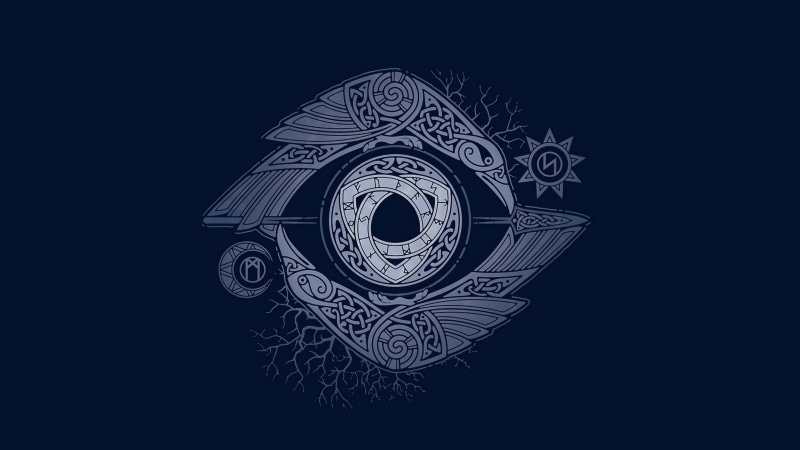The Eye Of Odin, Hugin and Munin, The dark background, Patterns, 1080P
