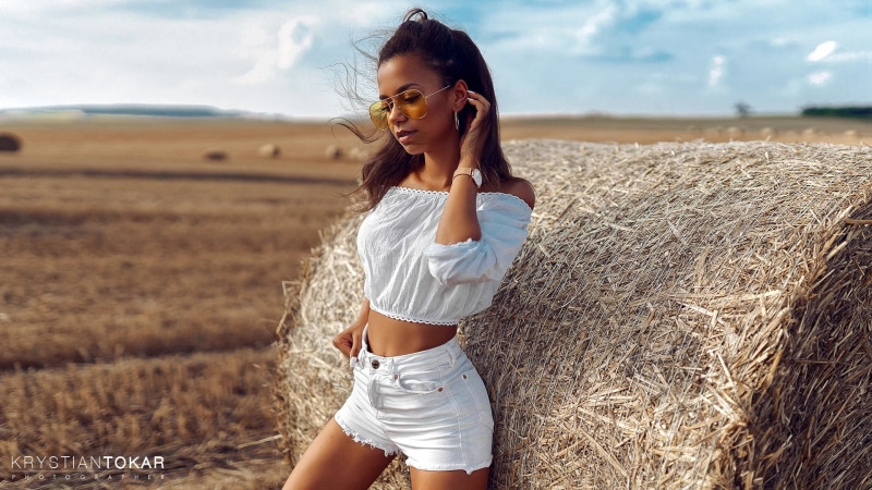 pose, Jackymze, Krystian Tokar, glasses, shorts, 1080P, girl