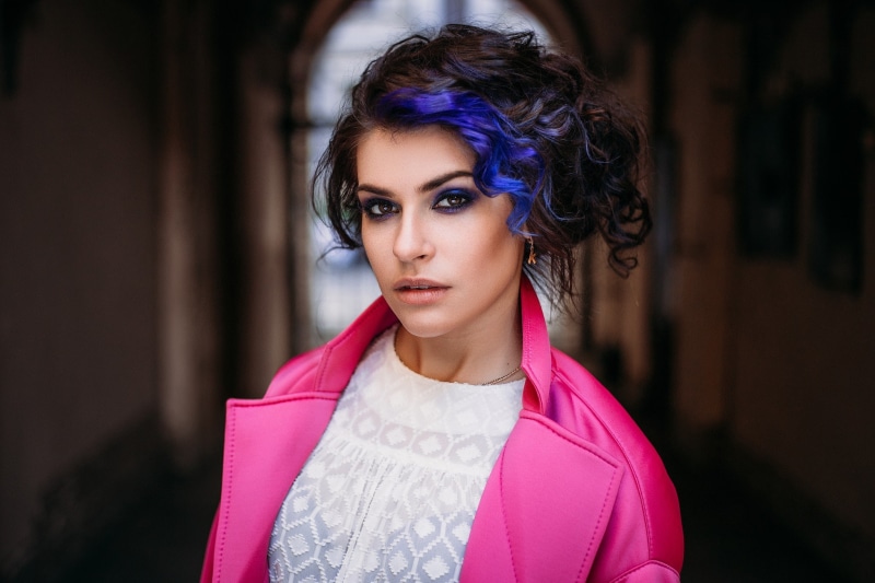 face, portrait, women, Ivan Proskurin, Photoshop, short hair, brunette, dyed hair, smoky eyes, brown eyes, 1080P, lightroom