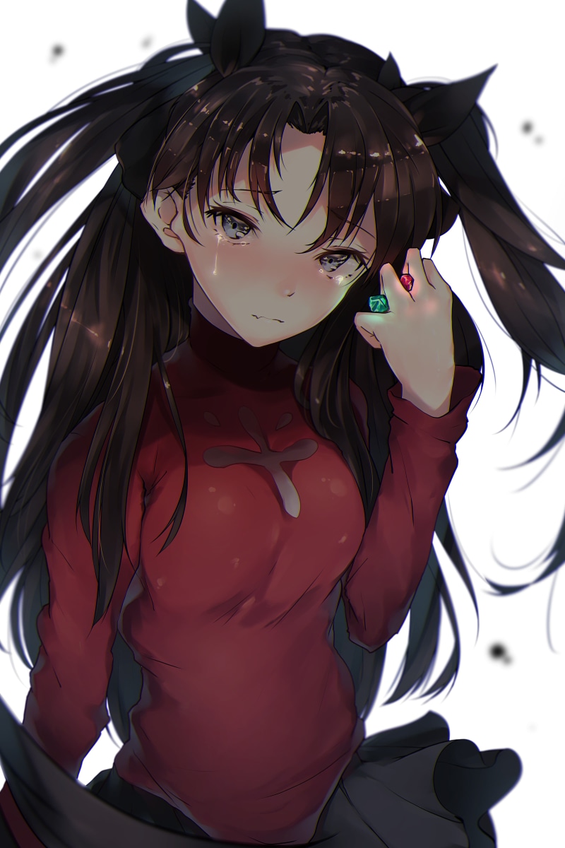woman, black hair, disguise, mask - disguise, adult, anime, women, haired, Fate/Stay Night, crying, portrait, one person, representation, tears, anime girls