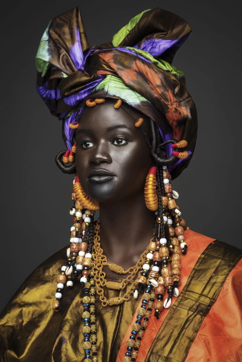 beauty, portrait, beautiful woman, beautiful people, young adult, one person, fashion, make-up, females, multi colored, jewelry, adult, ebony, studio shot