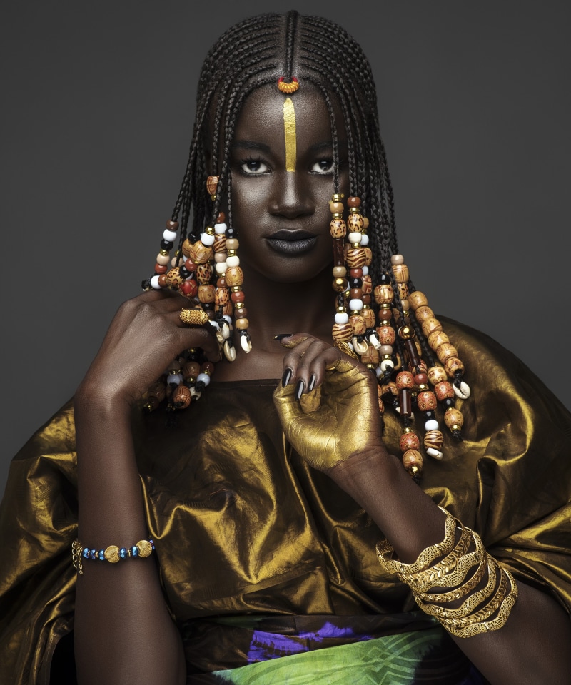 human representation, holding, art and craft, ebony, gold colored, front view, women, representation, one person, statue, belief, gold, 1080P, religion