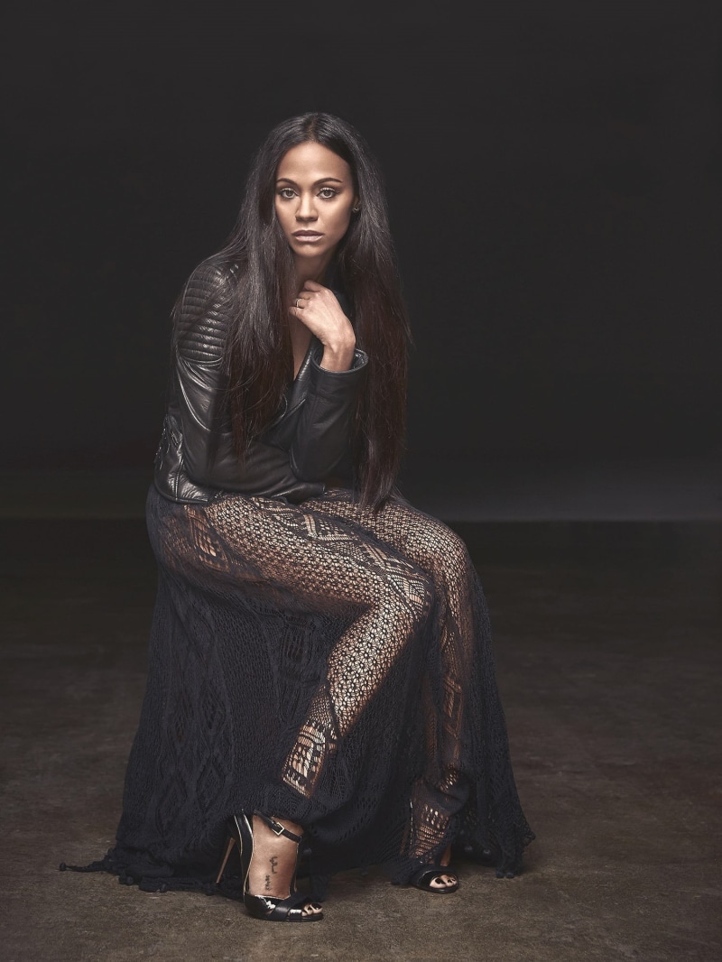 Zoe Saldana, hair, sitting, ebony, young women, full length, 1080P, portrait, long hair, beautiful woman, luxury, one person, adult, brown hair, actress