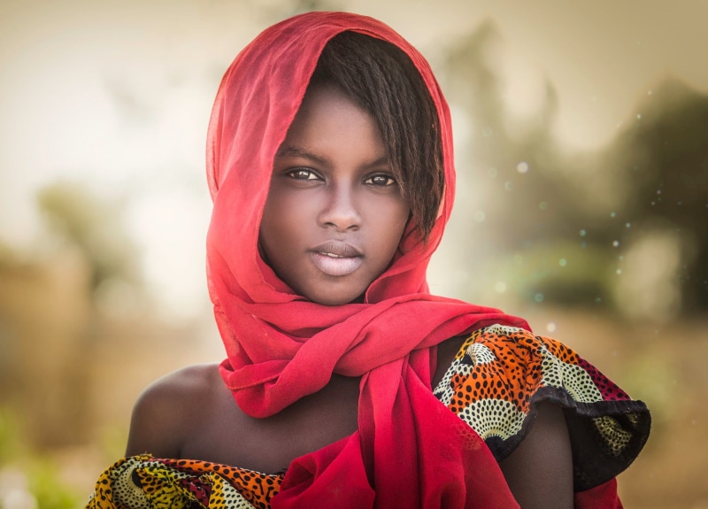 women, headshot, outdoors, leisure activity, lifestyles, childhood, innocence, front view, girls, hood - clothing, ebony, 1080P, child, real people, Joachim Bergauer