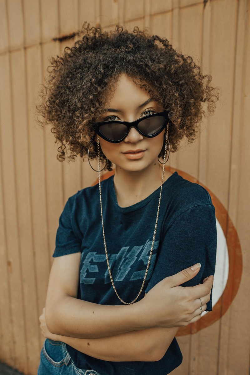 glasses, young adult, portrait, lady, model, looking, female, girl, hair, photo, 5K, folk, real people, curly hair, style, front view, brazilian, one person
