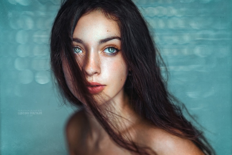 young adult, looking at viewer, beauty, one person, eyes, Gustavo Terzaghi, women, face, headshot, beautiful people, contemplation, looking at camera, model